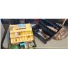 Image 1 : HARD SHELL TACKLE BOXES (X2) SZ. 10 RUBBER BOOTS & HUNTSHIELD HUNTING CUSHION
