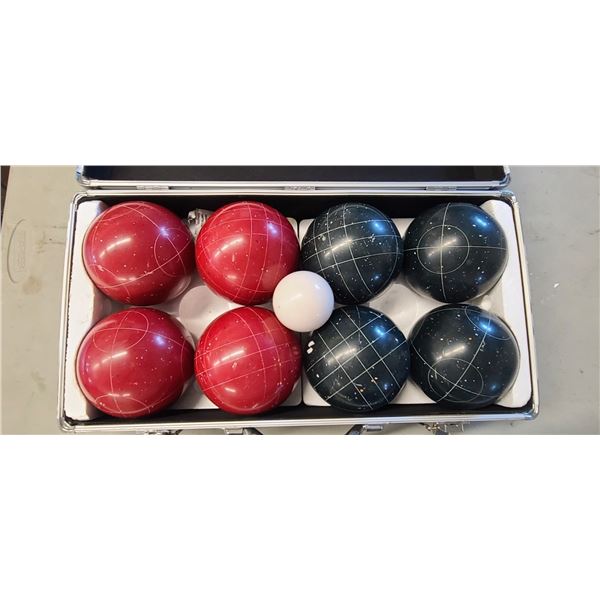 "SPORTCRAFT" BALLS/BOCCE BALL SET IN HARD COVER LATCH CASE\