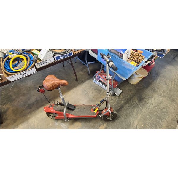 ELECTRIC SCOOTER W/ KEY; AC CHARGER & PADDED SEAT