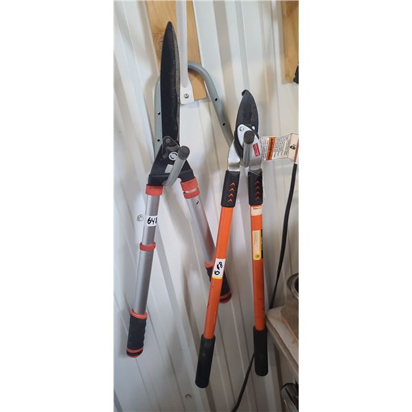 ADJUSTABLE TELESCOPE HANDLE( 7" BLADE) HEDGE TRIMMERS RUBBER GRIP; HOLLAND GREEHOUSE BY-PASS LOPPING