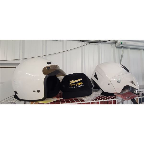 2 - MOTORCYCLE/ATV HELMETS. SIZES: LARGE AND MEDIUM