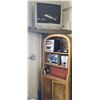 Image 2 : TV, TWO STEREOS PLUS WICKER SHELVING UNIT AND DO IT YOURSELF ENCYLCOPIDIA SET