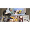 Image 1 : BIN OF ASSORTED PAINTING SUPPLIES, TRAYS, ROLLERS, BRUSHES, TROWEL,ETC.