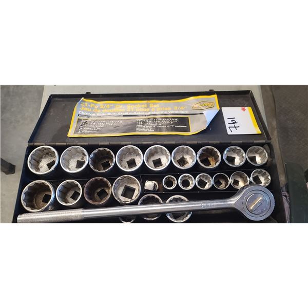 25 PIECE WESTWARD HD SOCKET WRENCH SET 3/4"