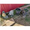 Image 1 : TWO LOG STYLE PLANTERS, ROOSTER AND TURTLE PLANT POTS