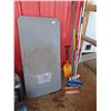 Image 1 : THREE BRUSHES AND TWO SHOVELS AND 4' FOLDING TABLE