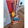 Image 2 : THREE BRUSHES AND TWO SHOVELS AND 4' FOLDING TABLE