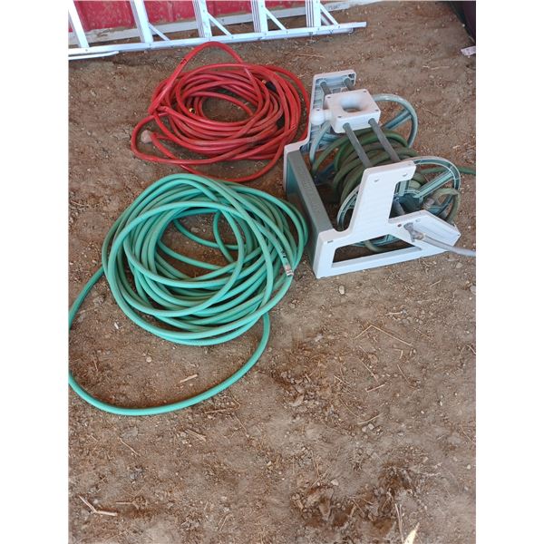 HOSE CADDY PLUS 50' GREEN AND 50'RED WATER HOSE