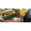 Image 1 : BLACK & DECKER BELT SANDER, SAND PAPER & BOX OF EAR PLUGS