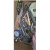 Image 24 : ASSORTED TOOLS DRYWALL TOOLS, GRINDING WHEEL, PAINT SUPPLIES ( 2 BOXES)