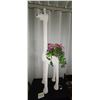 Image 1 : BLACK STEREO STAND C/W STEREO & LIGHTED WICKER GIRRAFF PLANT STAND