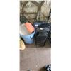 Image 1 : 4 FOLDING CHAIRS, 2 GARBAGE CANS CHRISTMAS GOODS & POP-UP GREEN HOUSE