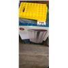 Image 2 : GARBAGE CANS (NEW) SS & PAIL OF ICE FISHING RODS & ACCESS.