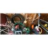 Image 1 : SEEDER, MANUAL HERBICIDE APPLICATOR 36"; GARDEN TOOLS, H20 HOSE; CHAIRS, ETC.