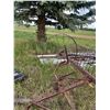 Image 5 : ANTIQUE RAKE ON STEEL WHEELS & 2 WHEELED DRAW BARS