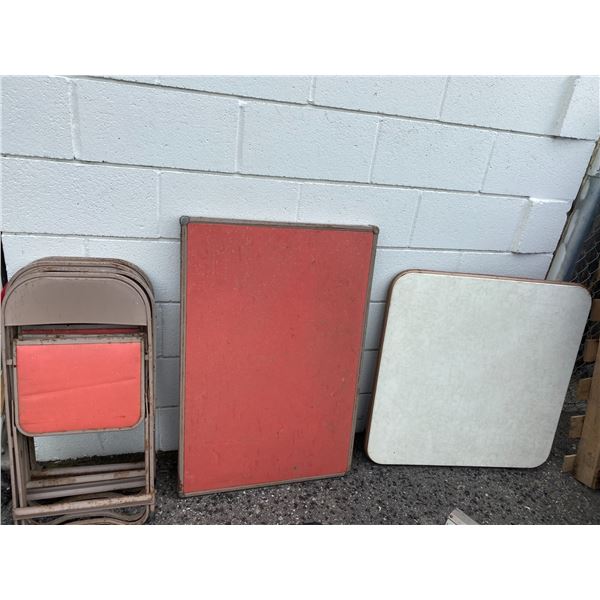 Two folding tables and 4 chairs