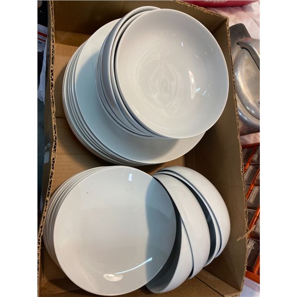White plates and bowls