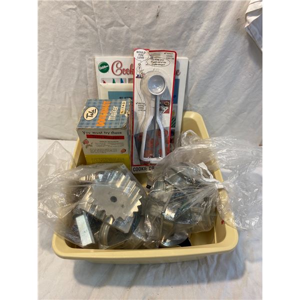 Cookie cutters, doughnut maker and other kitchen items