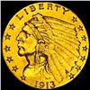 Image 1 : 1913 $2.50 Gold Quarter Eagle CLOSELY
