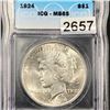 Image 2 : 1883-CC Morgan Silver Dollar NGC - MS63