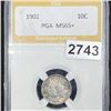 Image 1 : 1902 Barber Dime PGA - MS65+
