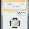 Image 1 : 1906-D Barber Dime PGA - MS64