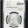 Image 1 : 1881-S Morgan Silver Dollar NGC - MS63