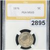 Image 1 : 1876 Shield Nickel PGA - MS65