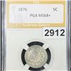 Image 1 : 1876 Shield Nickel PGA - MS64+