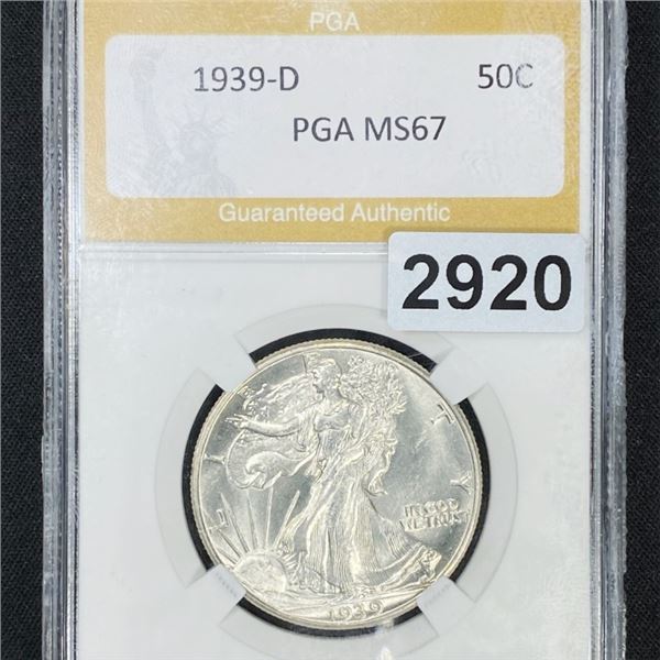 1939-D Walking Liberty Half Dollar PGA - MS67