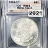 Image 1 : 1882-CC Morgan Silver Dollar ICG - MS65