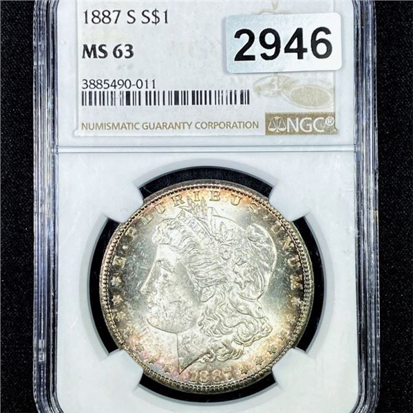 1887-S Morgan Silver Dollar NGC - MS63