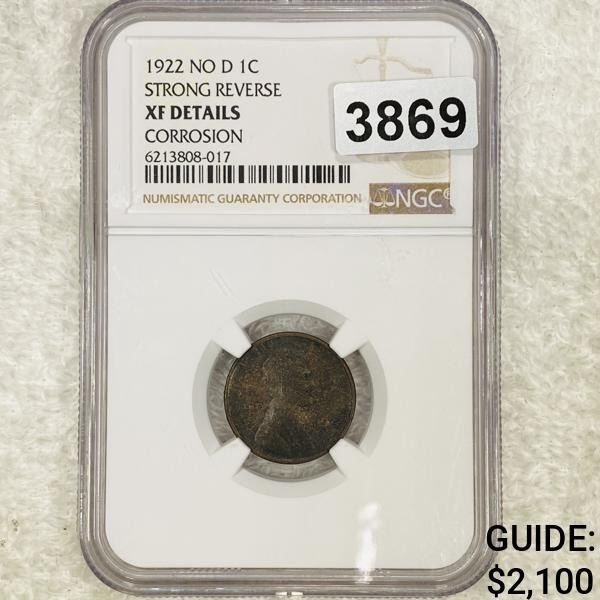 1922 NO D 1C Strong Reverse XF Details NGC