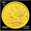 Image 1 : 1851-O $5 Gold Half Eagle UNCIRCULATED