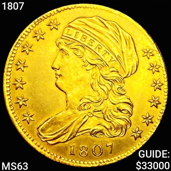 1807 $5 Gold Half Eagle CHOICE BU