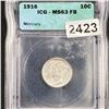 Image 1 : 1916 Mercury Dime ICG - MS63FB