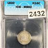 Image 1 : 1830 Capped Bust Dime ICG - MS62