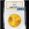 Image 1 : 1927 $20 Gold Double Eagle NGC - MS65