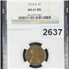 Image 1 : 1914-D Wheat Cent NGC - MS61BN