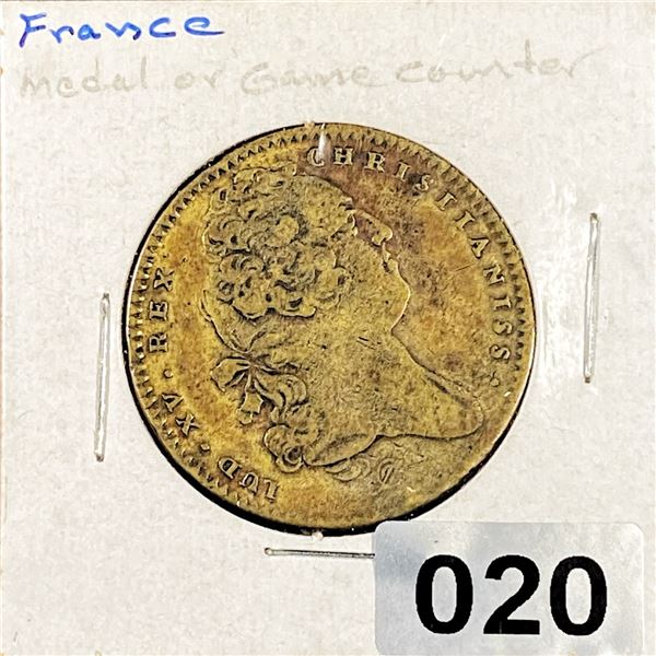 French Game Counter or Medal ABOUT UNCIRCULATED
