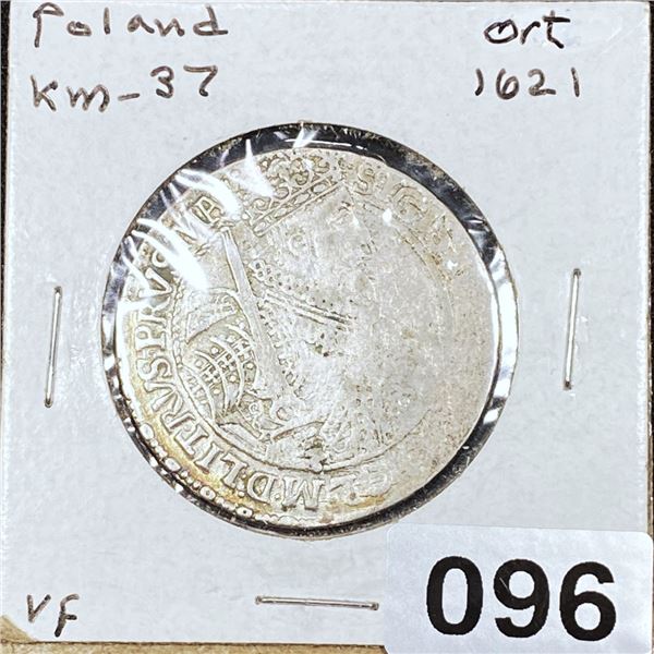 1621 Poland Ort 1/4 Thaler KM-37 Sigismund III