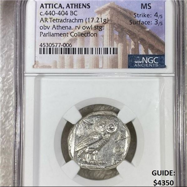 440-404BC Athens Attica AR 17.21g Silver NGC - MS