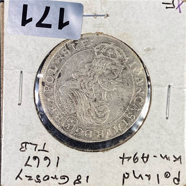 Poland 18 Groszy, 1667 CLOSELY UNCIRCULATED
