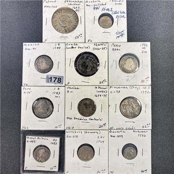 Misc Foreign Coins, x11 NICELY CIRCULATED