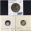 Image 1 : Misc Foreign Coins, x3 ABOUT UNCIRCULATED