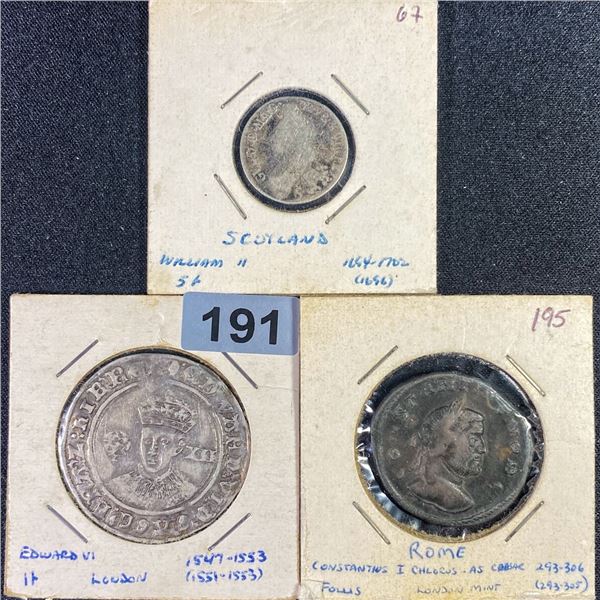 Misc Ancient Coins, x3 LIGHTLY CIRCULATED