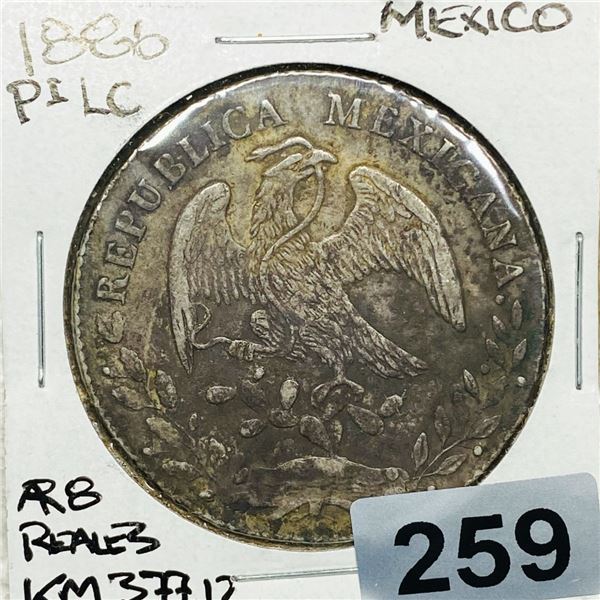 1886 Mexico 8 Reales CLOSELY UNCIRCULATED