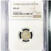 Image 2 : 1570KB Hungary Denar NGC - MS62
