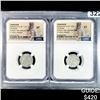 1163-1201 & 1202-1232 AD AR Denier x2 NGC - XF