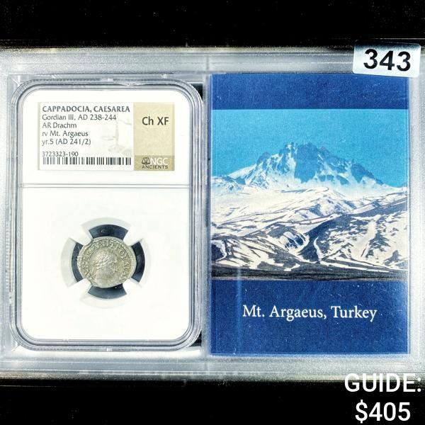 238-244 AD Cappadocia AR Drachm NGC - Ch XF